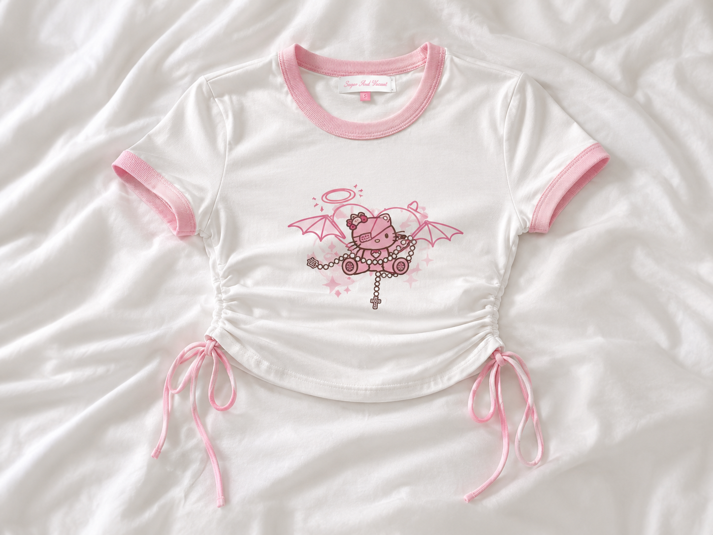 Pink Bat-wing Hello Kitty Graphic Tee
