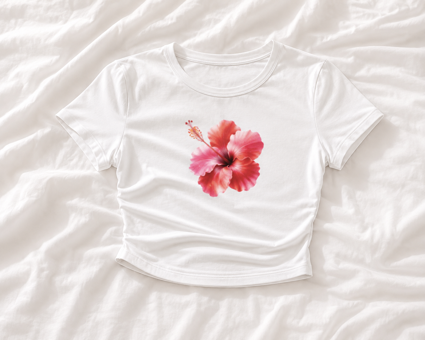 Hibiscus Flower Print Crop Top